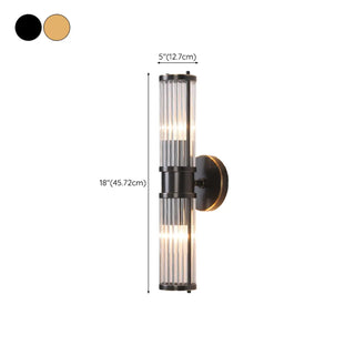 Modern Gold Cylinder Clear Glass LED Wall Sconce Zawala Image - 20