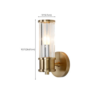 Modern Gold Cylinder Clear Glass LED Wall Sconce Zawala Image - 21