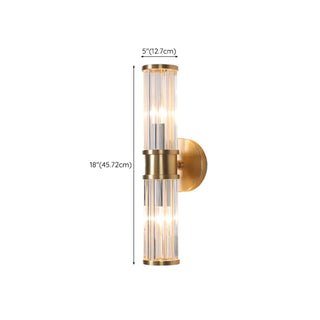 Modern Gold Cylinder Clear Glass LED Wall Sconce Zawala Image - 22