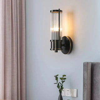 Modern Gold Cylinder Clear Glass LED Wall Sconce Zawala Image - 4