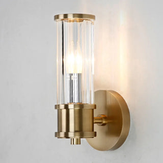 Modern Gold Cylinder Clear Glass LED Wall Sconce Zawala Image - 9