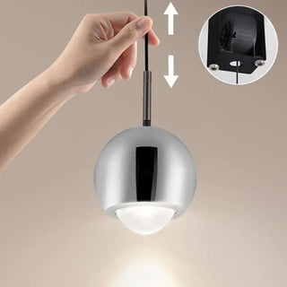 ZOWALA - Modern Black Round Metal Globe Pendant Light Bedroom Image - 10
