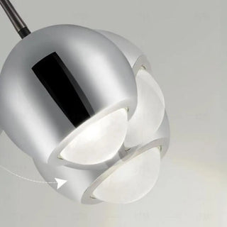 ZOWALA - Modern Black Round Metal Globe Pendant Light Bedroom Image - 11