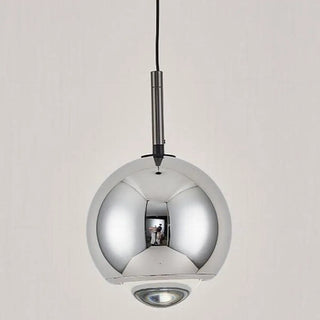 ZOWALA - Modern Black Round Metal Globe Pendant Light Bedroom Image - 12