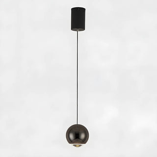 ZOWALA - Modern Black Round Metal Globe Pendant Light Bedroom Image - 8