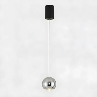 ZOWALA - Modern Black Round Metal Globe Pendant Light Bedroom Image - 9