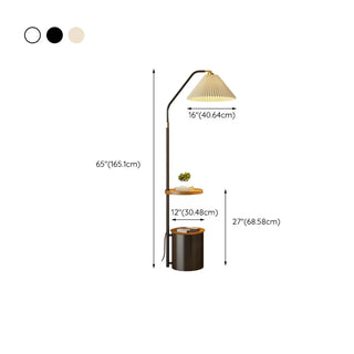 Modern Bedside Globe Metal Floor Lamp with Storage Zawala Image - 18