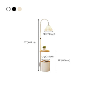 Modern Bedside Globe Metal Floor Lamp with Storage Zawala Image - 19