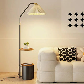 Modern Bedside Globe Metal Floor Lamp with Storage Zawala Image - 8