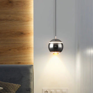 Modern Red Globe Bedroom Pendant Light Glass Shade Zawala Image - 1
