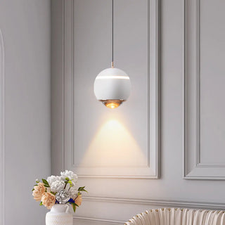 Modern Red Globe Bedroom Pendant Light Glass Shade Zawala Image - 3
