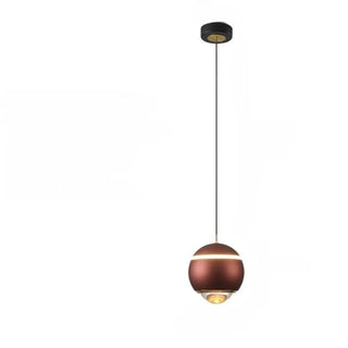 Modern Red Globe Bedroom Pendant Light Glass Shade Zawala Image - 9
