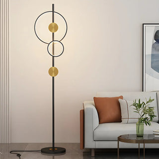 2-Light Artistic Circular Acrylic and Metal Floor Lamp Zawala Image - 1