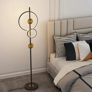 2-Light Artistic Circular Acrylic and Metal Floor Lamp Zawala Image - 2