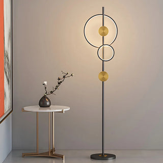 2-Light Artistic Circular Acrylic and Metal Floor Lamp Zawala Image - 3