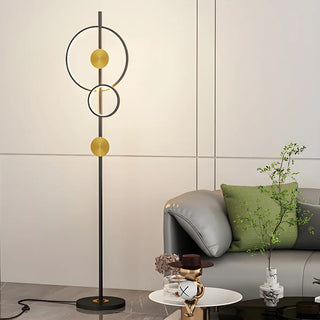 2-Light Artistic Circular Acrylic and Metal Floor Lamp Zawala Image - 4