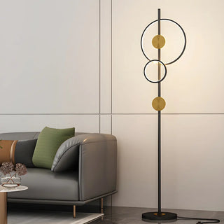 2-Light Artistic Circular Acrylic and Metal Floor Lamp Zawala Image - 5