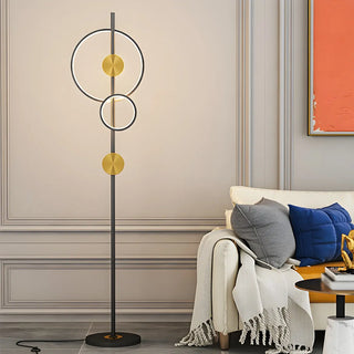 2-Light Artistic Circular Acrylic and Metal Floor Lamp Zawala Image - 6