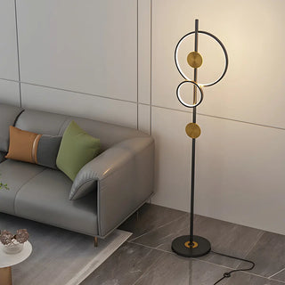 2-Light Artistic Circular Acrylic and Metal Floor Lamp Zawala Image - 7