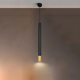 ZOWALA - Modern Black and Gold Cylindrical Bedroom Pendant Light Image - 10