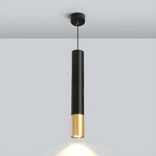 ZOWALA - Modern Black and Gold Cylindrical Bedroom Pendant Light Image - 11