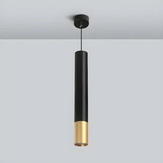 ZOWALA - Modern Black and Gold Cylindrical Bedroom Pendant Light Image - 12