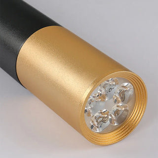 ZOWALA - Modern Black and Gold Cylindrical Bedroom Pendant Light Image - 13