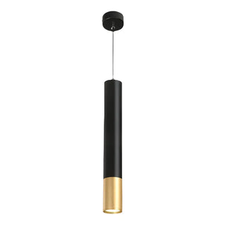 ZOWALA - Modern Black and Gold Cylindrical Bedroom Pendant Light Image - 16