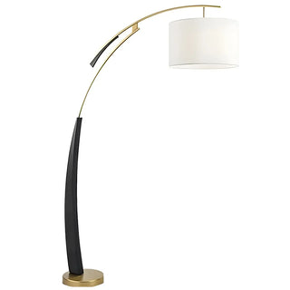 White Cylinder Shade Modern Gold Arc Floor Lamp Zawala Image - 14