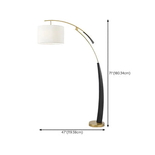 White Cylinder Shade Modern Gold Arc Floor Lamp Zawala #size