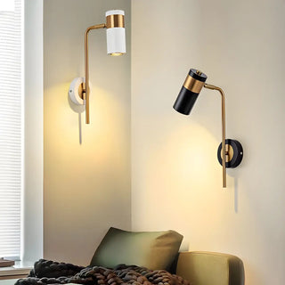 Cylindrical Iron Hardwired Reading Wall Sconce Light Zawala Image - 2