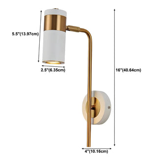 Cylindrical Iron Hardwired Reading Wall Sconce Light Zawala Image - 8