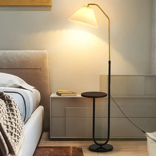 Multifunctional Bedside Cone Floor Lamp with Side Table Zawala Image - 1