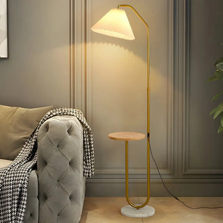 Multifunctional Bedside Cone Floor Lamp with Side Table Zawala Image - 2