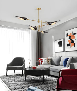 ZOWALA - Modern Black Gold Metal 8-Light Chandelier Image - 11