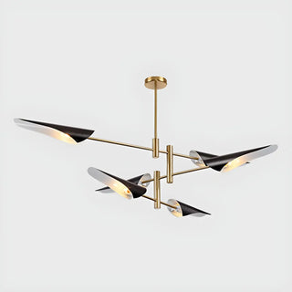 ZOWALA - Modern Black Gold Metal 8-Light Chandelier Image - 13