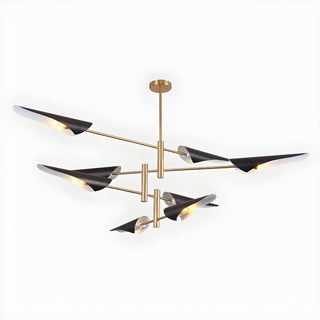 ZOWALA - Modern Black Gold Metal 8-Light Chandelier Image - 14
