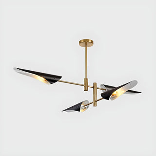 ZOWALA - Modern Black Gold Metal 8-Light Chandelier Image - 16