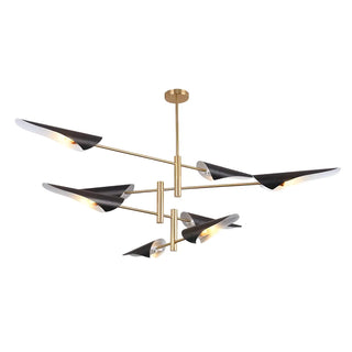ZOWALA - Modern Black Gold Metal 8-Light Chandelier Image - 17