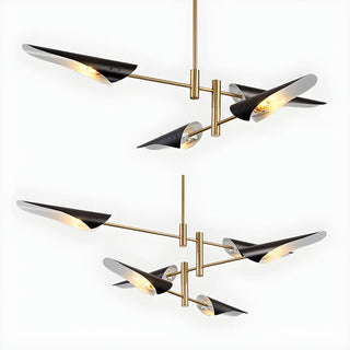 ZOWALA - Modern Black Gold Metal 8-Light Chandelier Image - 19