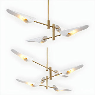 ZOWALA - Modern Black Gold Metal 8-Light Chandelier Image - 20