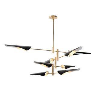 ZOWALA - Modern Black Gold Metal 8-Light Chandelier Image - 4