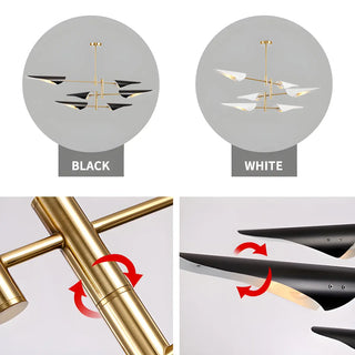 ZOWALA - Modern Black Gold Metal 8-Light Chandelier Image - 7