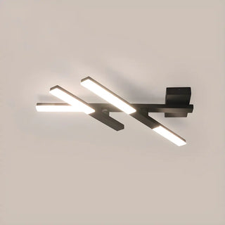 Large Black Intersected LED Flush Mount Ceiling Light Zawala Image - 3