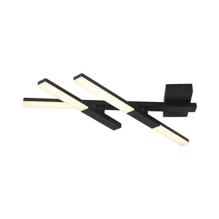 Large Black Intersected LED Flush Mount Ceiling Light Zawala Image - 4