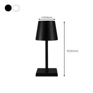Modern Black Barrel Shade Square Base Simple Table Lamp #size