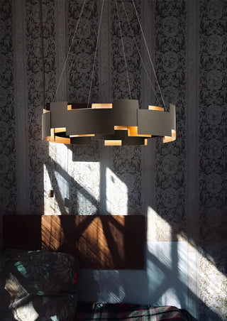 ZOWALA - Modern Black Iron Round Chandelier Image - 13