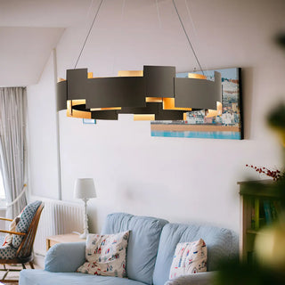 ZOWALA - Modern Black Iron Round Chandelier Image - 3
