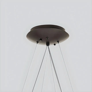 ZOWALA - Modern Black Iron Round Chandelier Image - 6