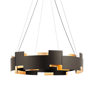 ZOWALA - Modern Black Iron Round Chandelier Image - 7